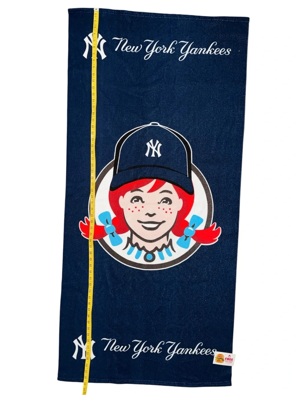 New York Yankees Navy Beach Towel with Wendy’s Logo